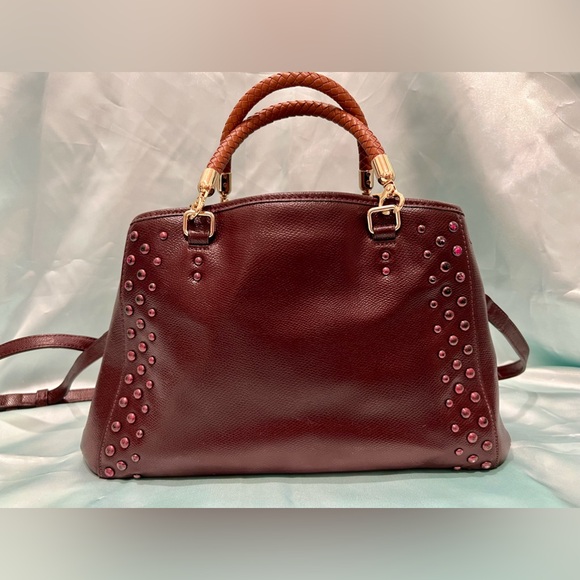 COACH - Red Brown Leather Studded Satchel Limited Edition Runway Model - RARE!! - Picture 3 of 16